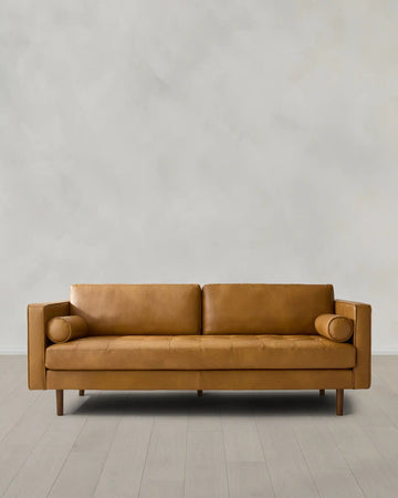 Italian Leather Midcentury Sofa