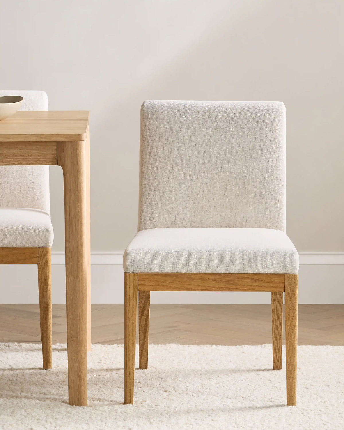 Performance Fabric Dining Chair with Solid Oak Legs (Set of 2)
