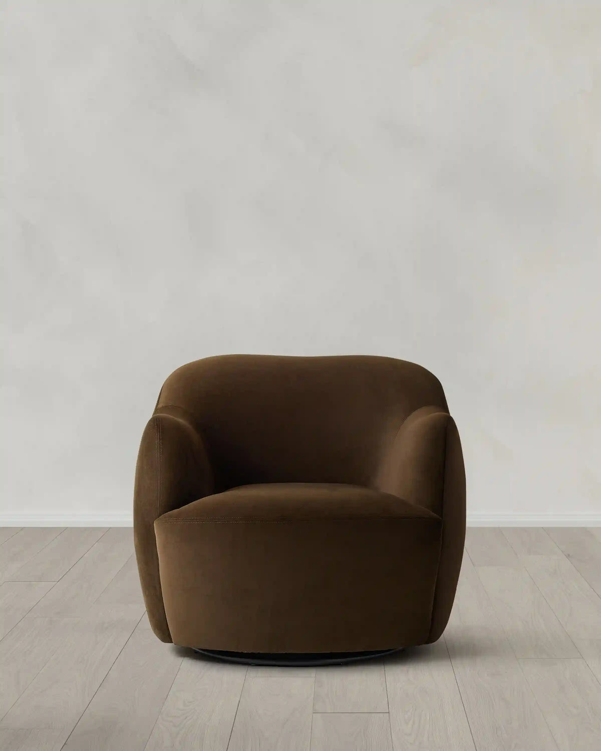 Performance Velvet Curved Arm Swivel Chair