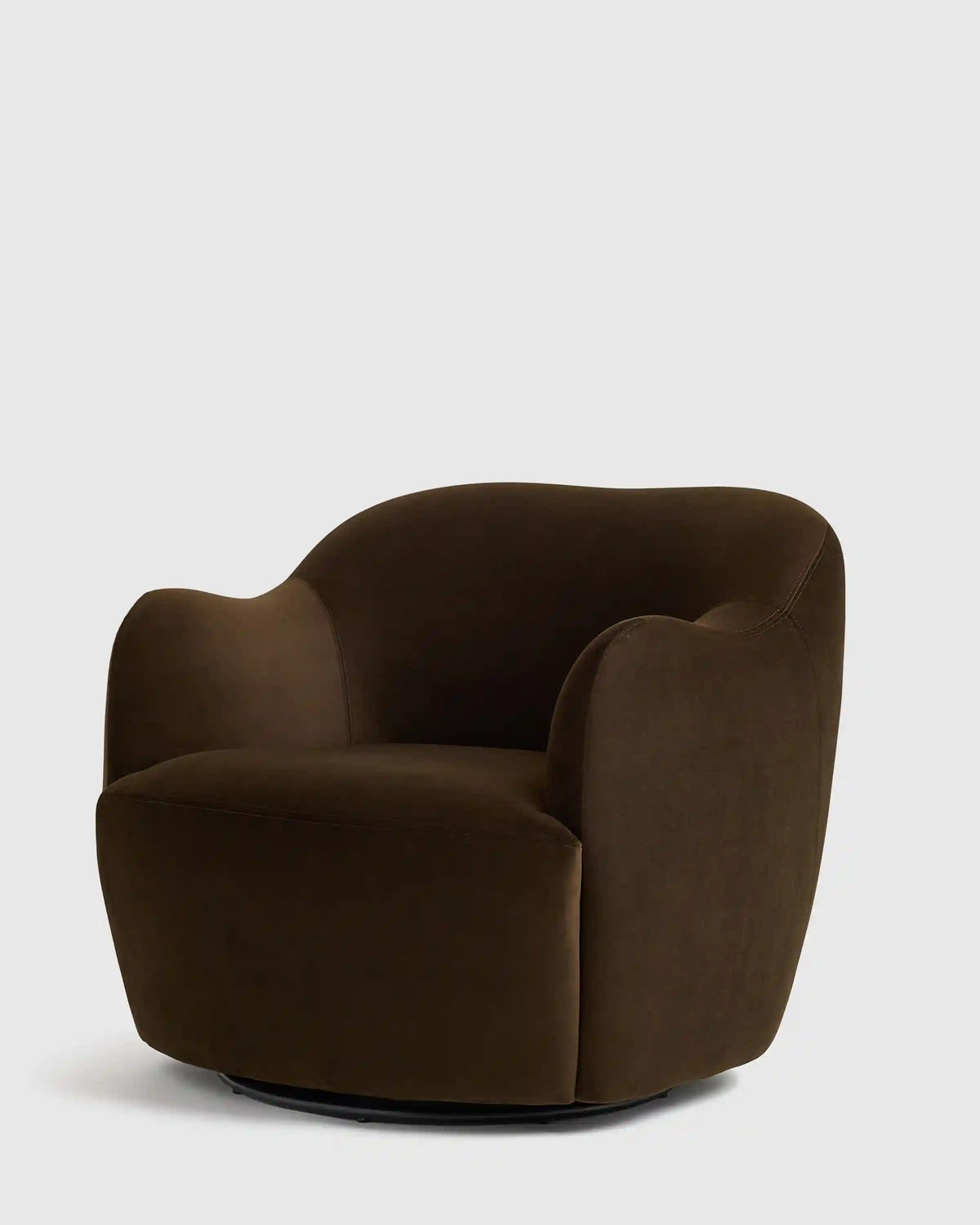 Performance Velvet Curved Arm Swivel Chair