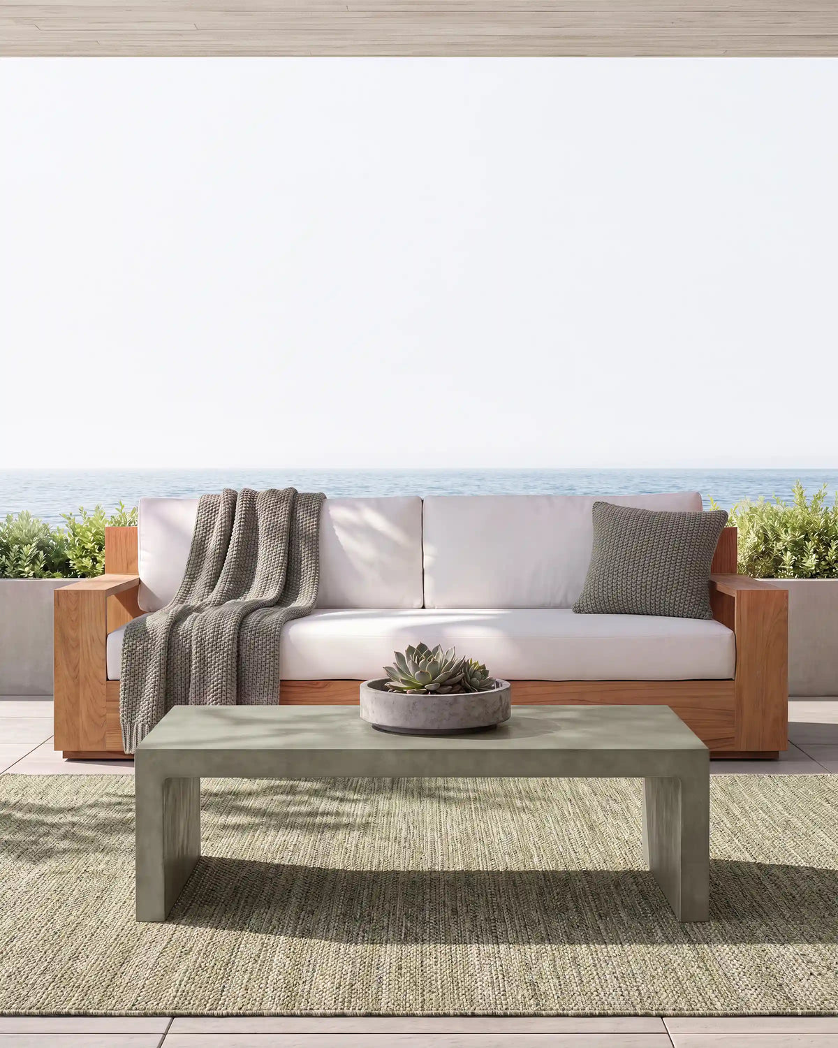 Concrete Waterfall Indoor/Outdoor Coffee Table