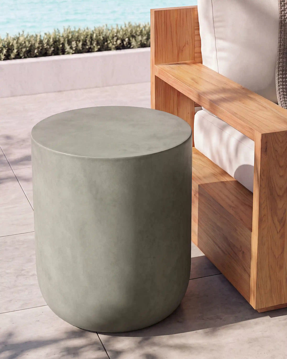 Concrete Drum Indoor/Outdoor Side Table