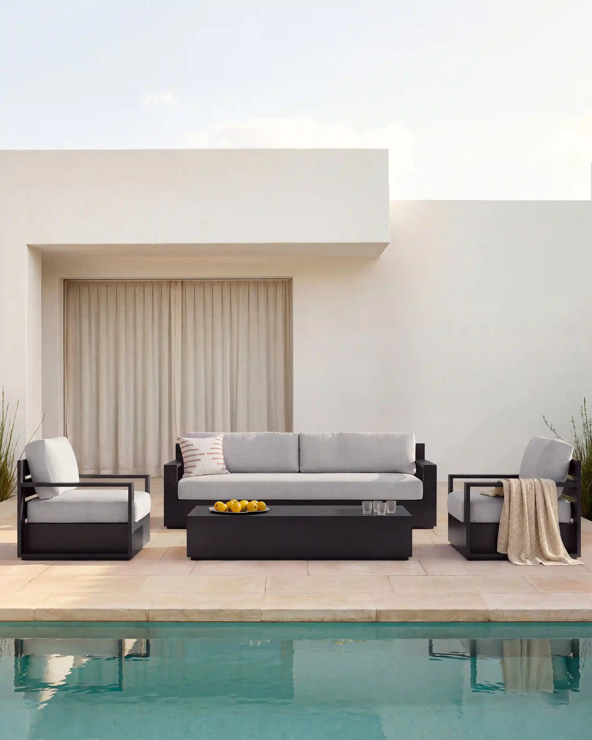 Powder-Coated Aluminum Outdoor Sofa