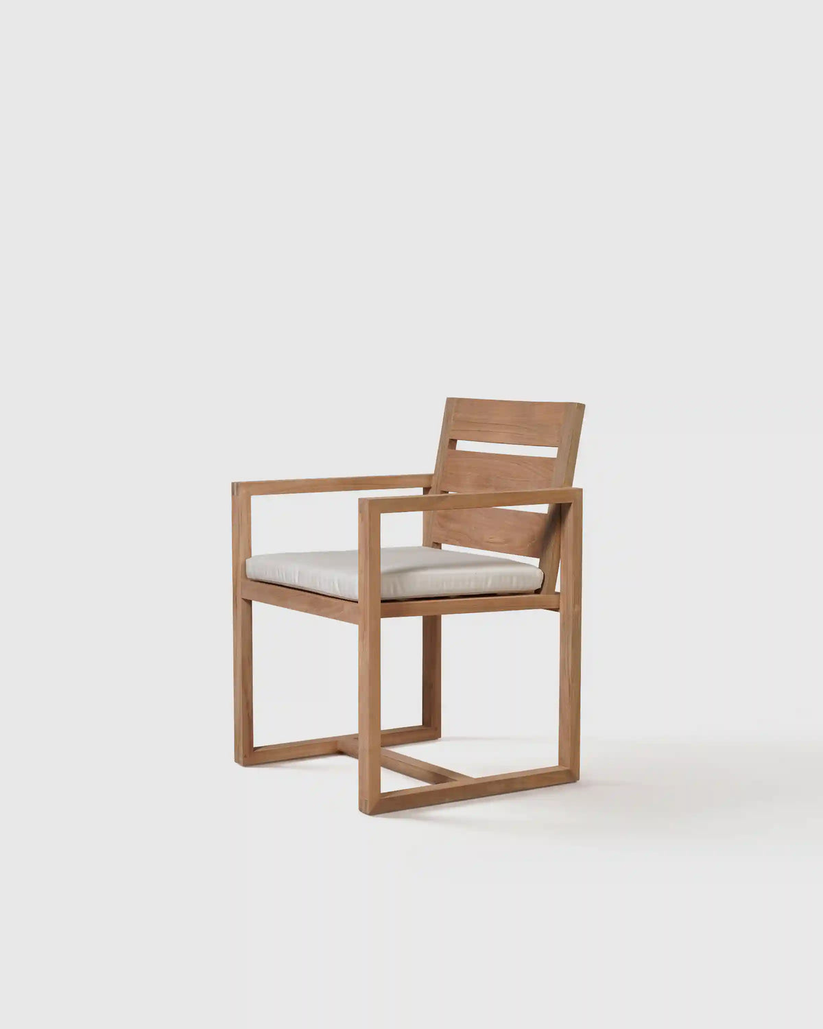 Linear Solid Teak Outdoor Dining Armchair