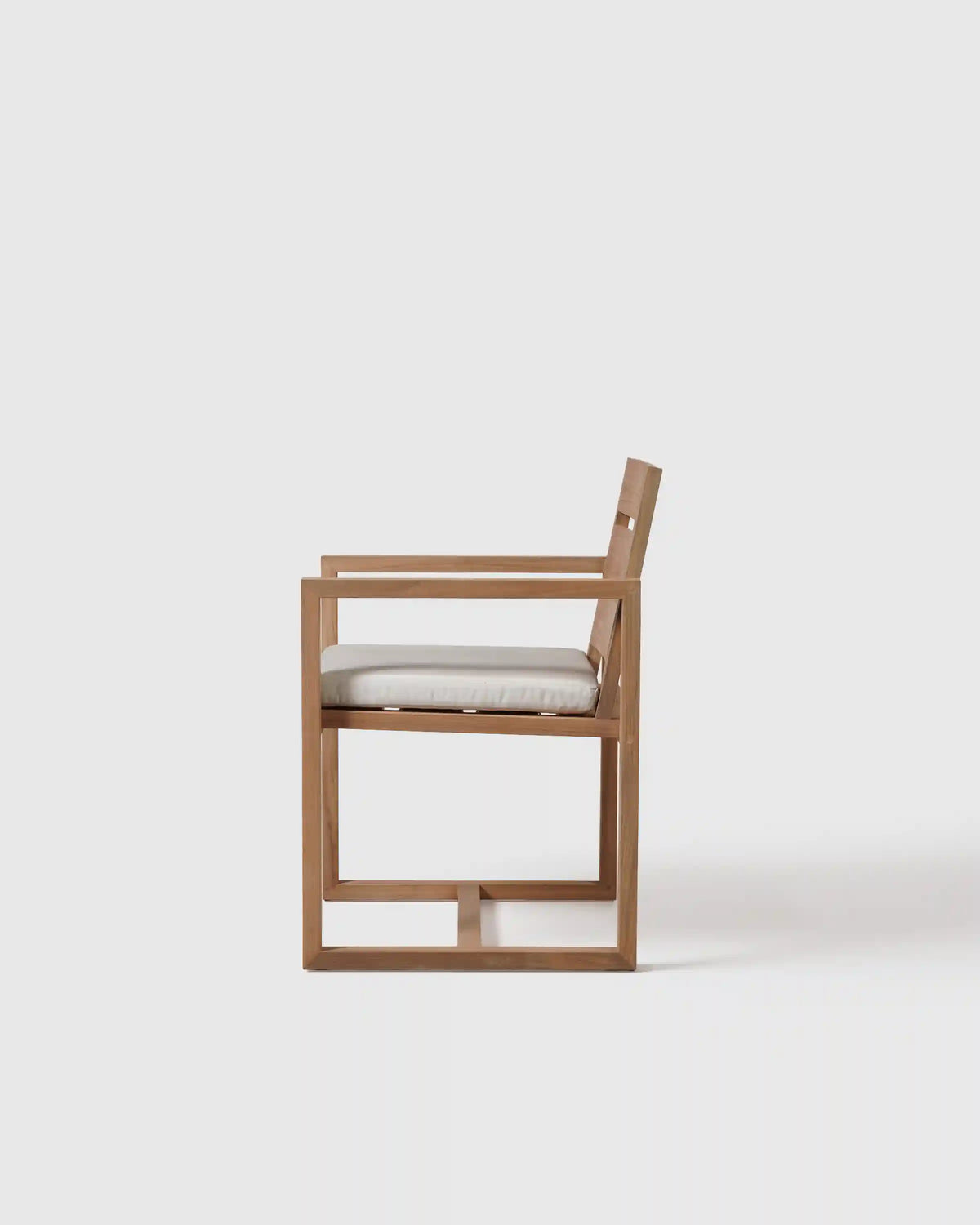 Linear Solid Teak Outdoor Dining Armchair