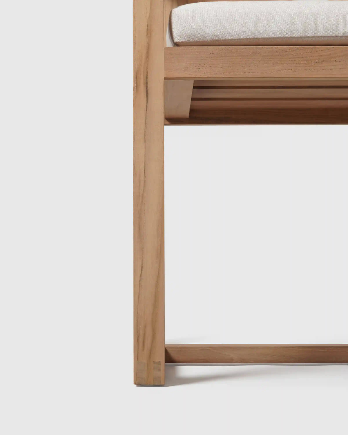 Linear Solid Teak Outdoor Dining Armchair