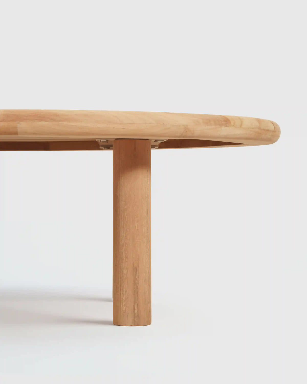 Curved Solid Teak and All-Weather Rope Outdoor Coffee Table