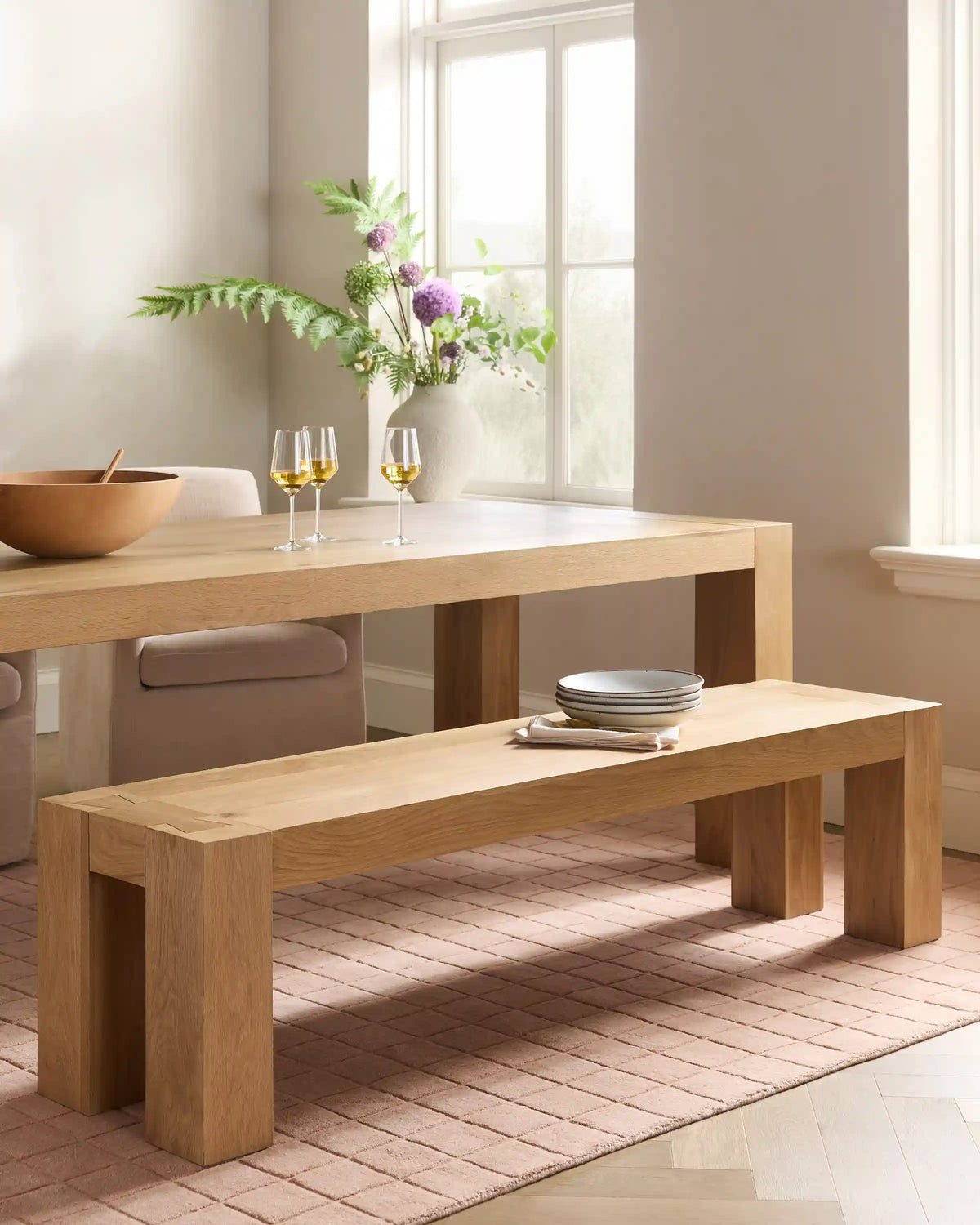 Reclaimed Oak Parsons Dining Bench