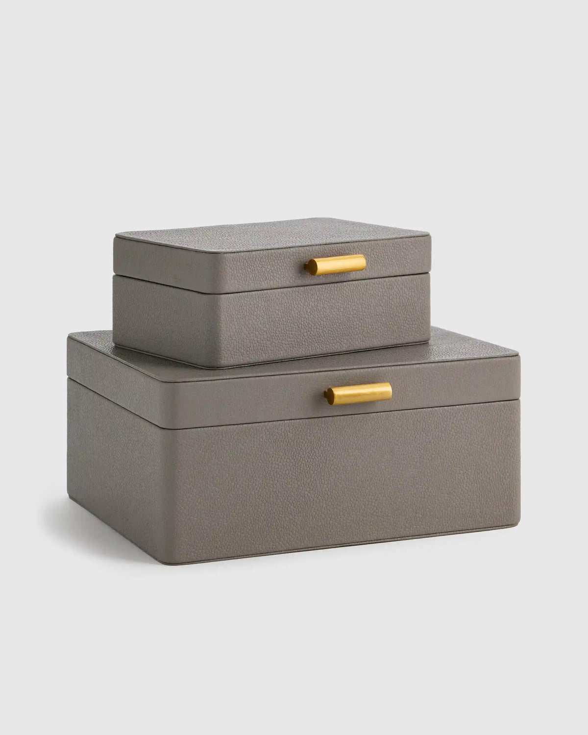 Shagreen Leather Decorative Boxes (Set of 2)