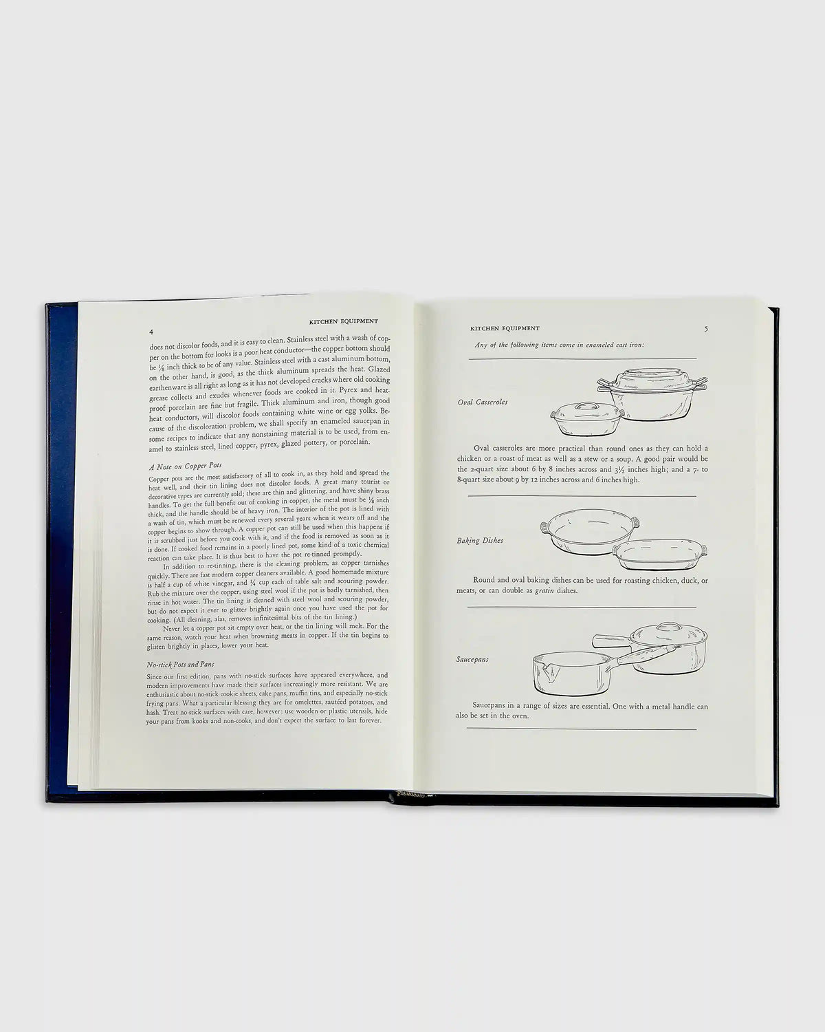 Julia Child Mastering the Art of French Cooking Navy Leather Bound Book