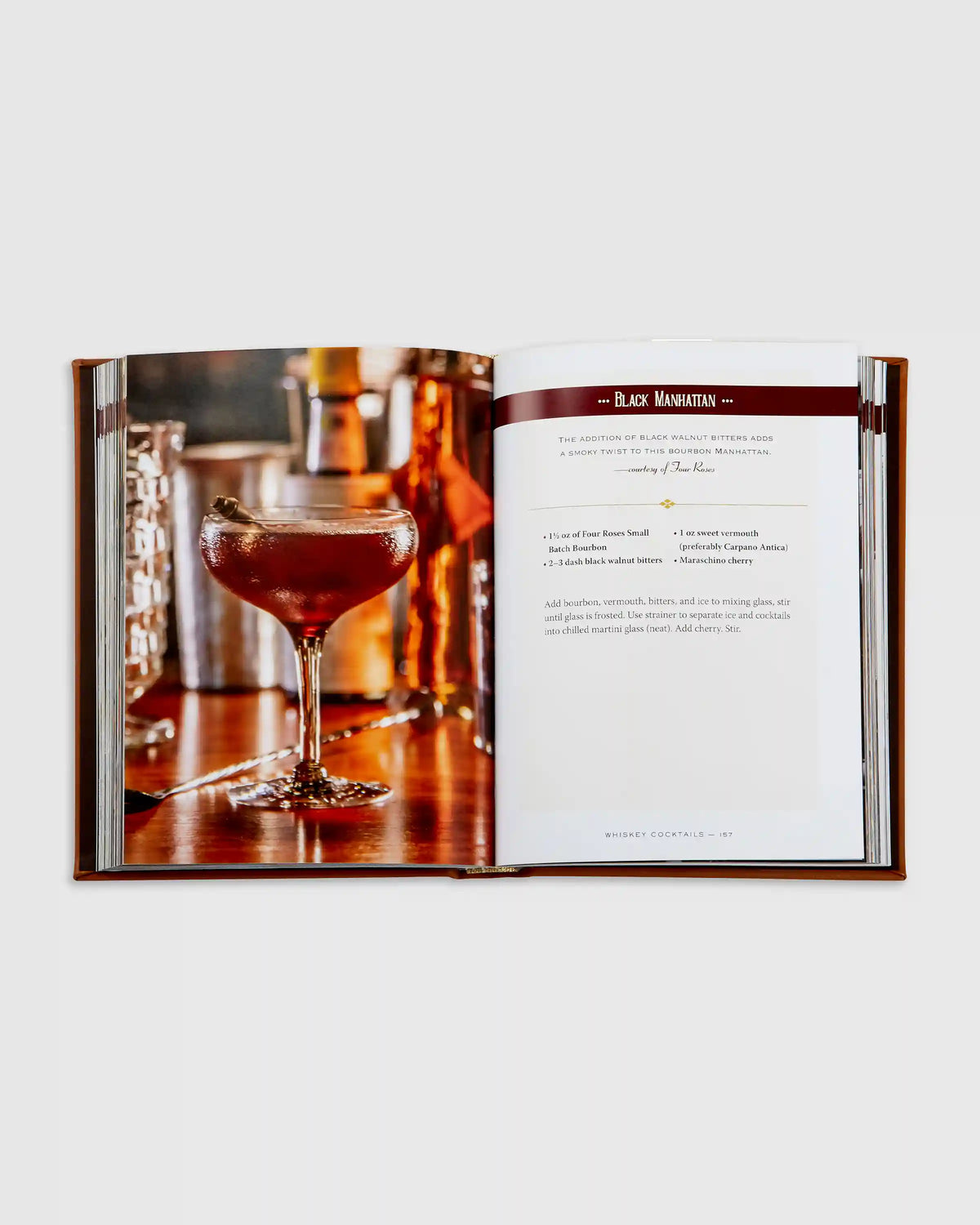 Whiskey Cocktails Leather Bound Book