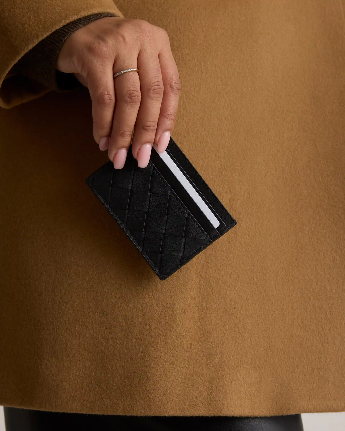 Italian Handwoven Leather Small Card Case
