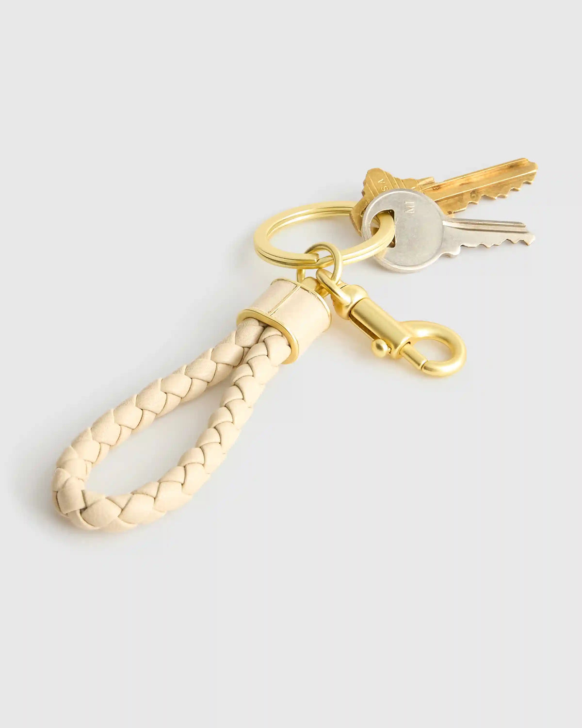 Italian Leather Braided Key Ring (2-Pack)