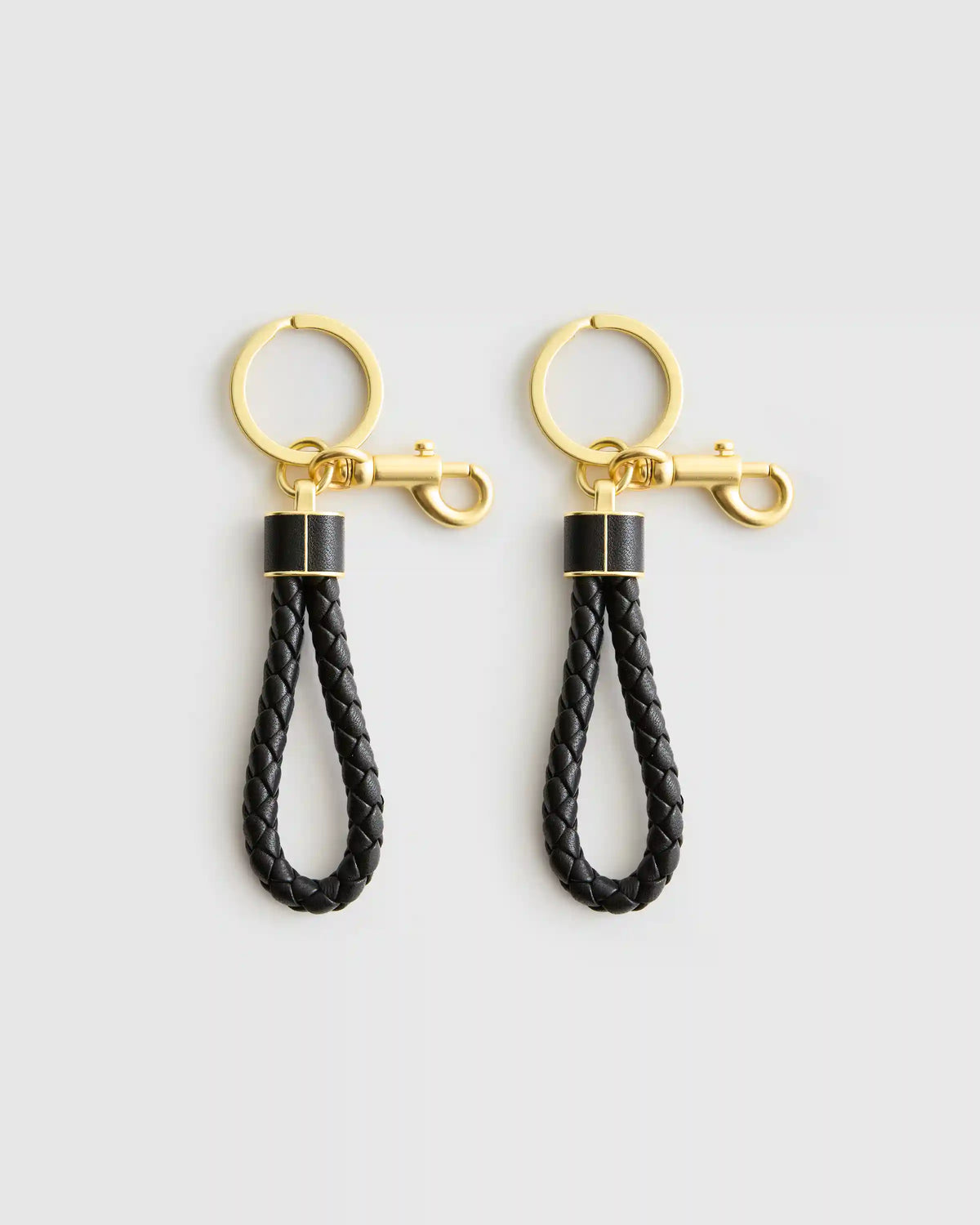 Italian Leather Braided Key Ring (2-Pack)