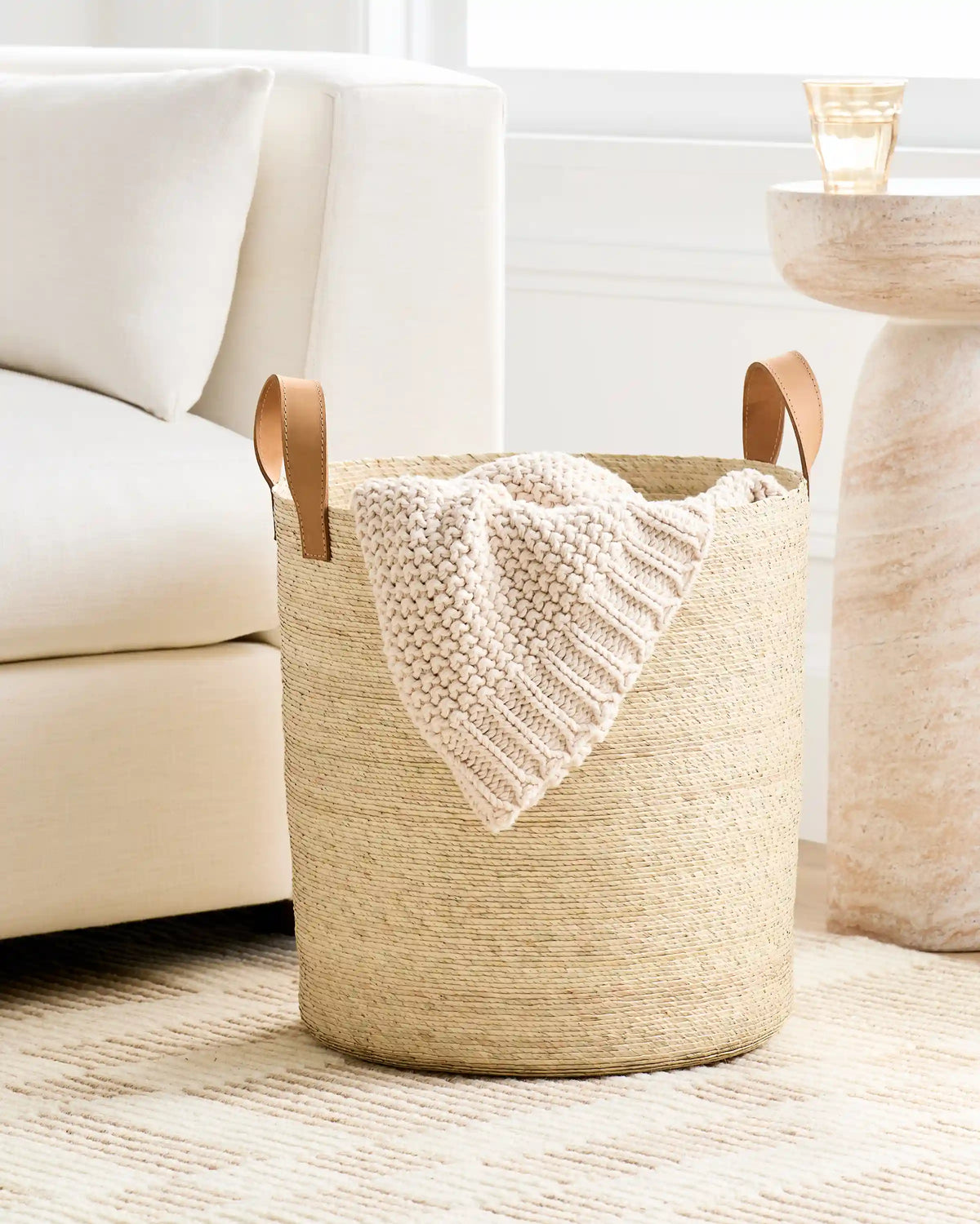 Handwoven Round Palm Baskets (Set of 2)