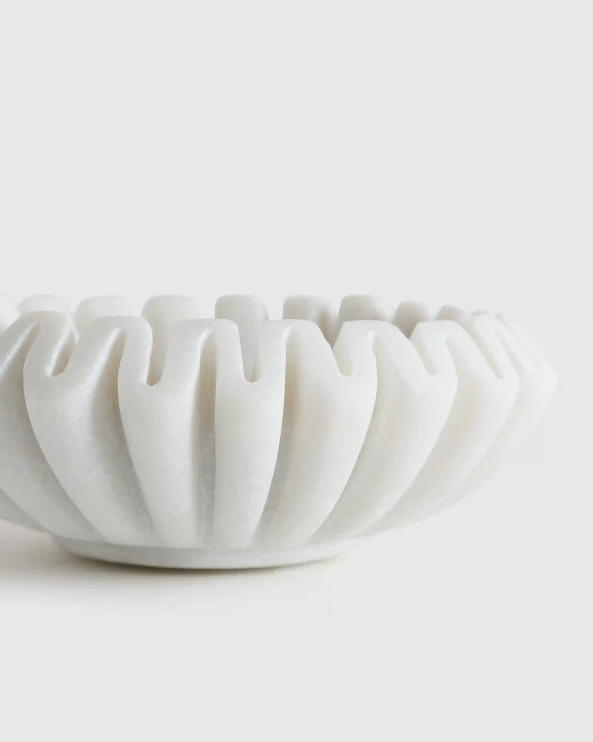Handcrafted Fluted Marble Decorative Bowl