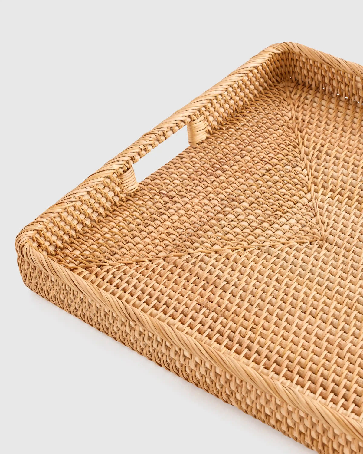 Handwoven Rattan Rectangular Tray