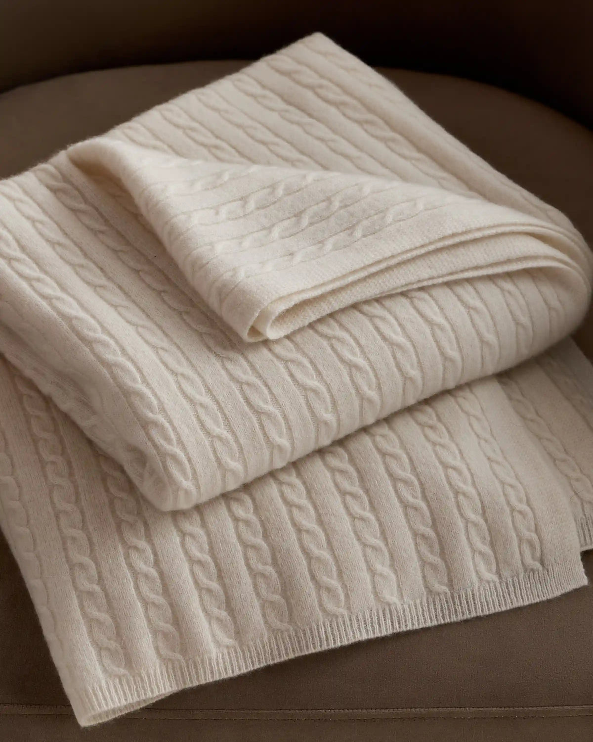 Cable Knit Cashmere Throw
