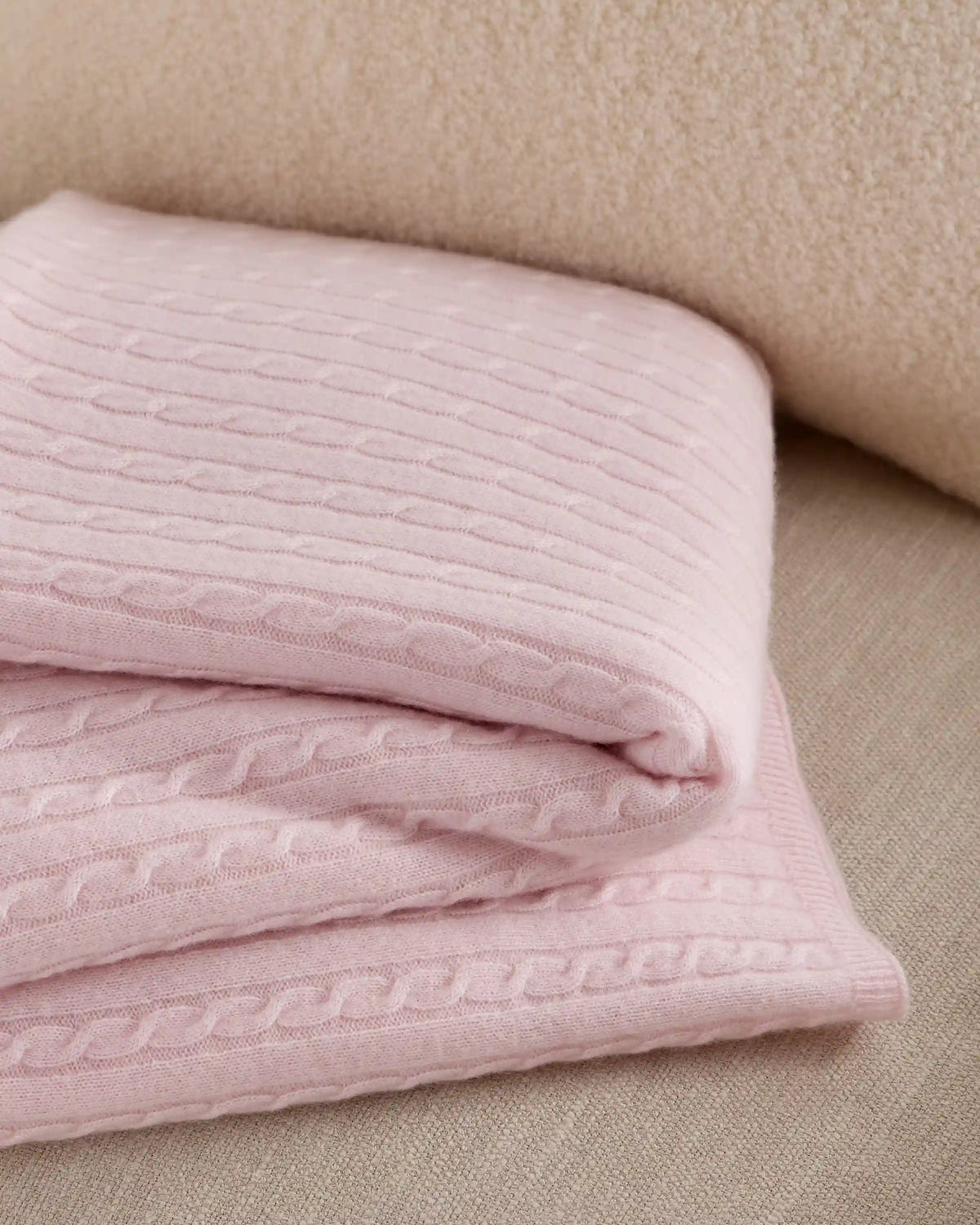 Cable Knit Cashmere Throw