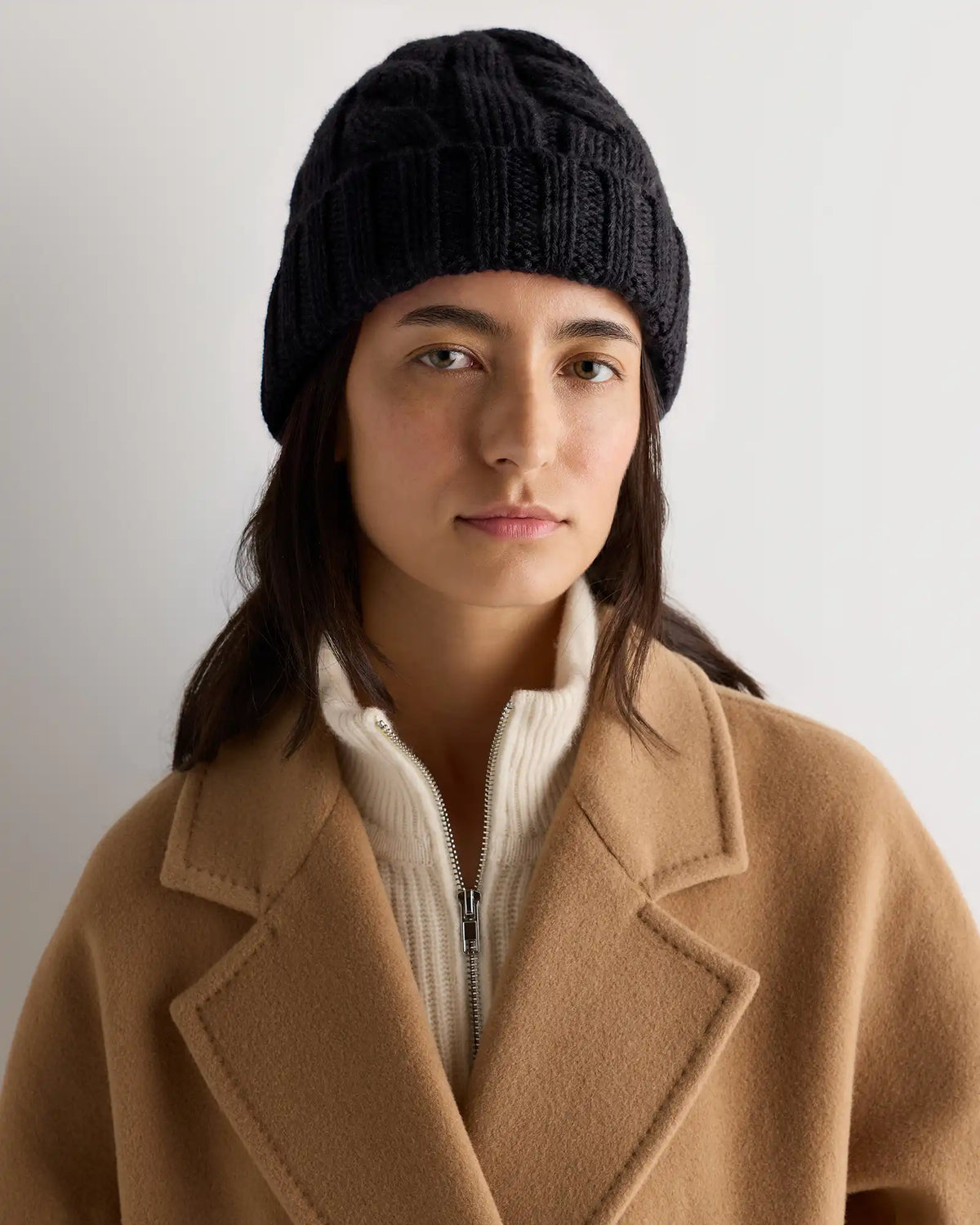 Mongolian Cashmere Cable Knit Beanie