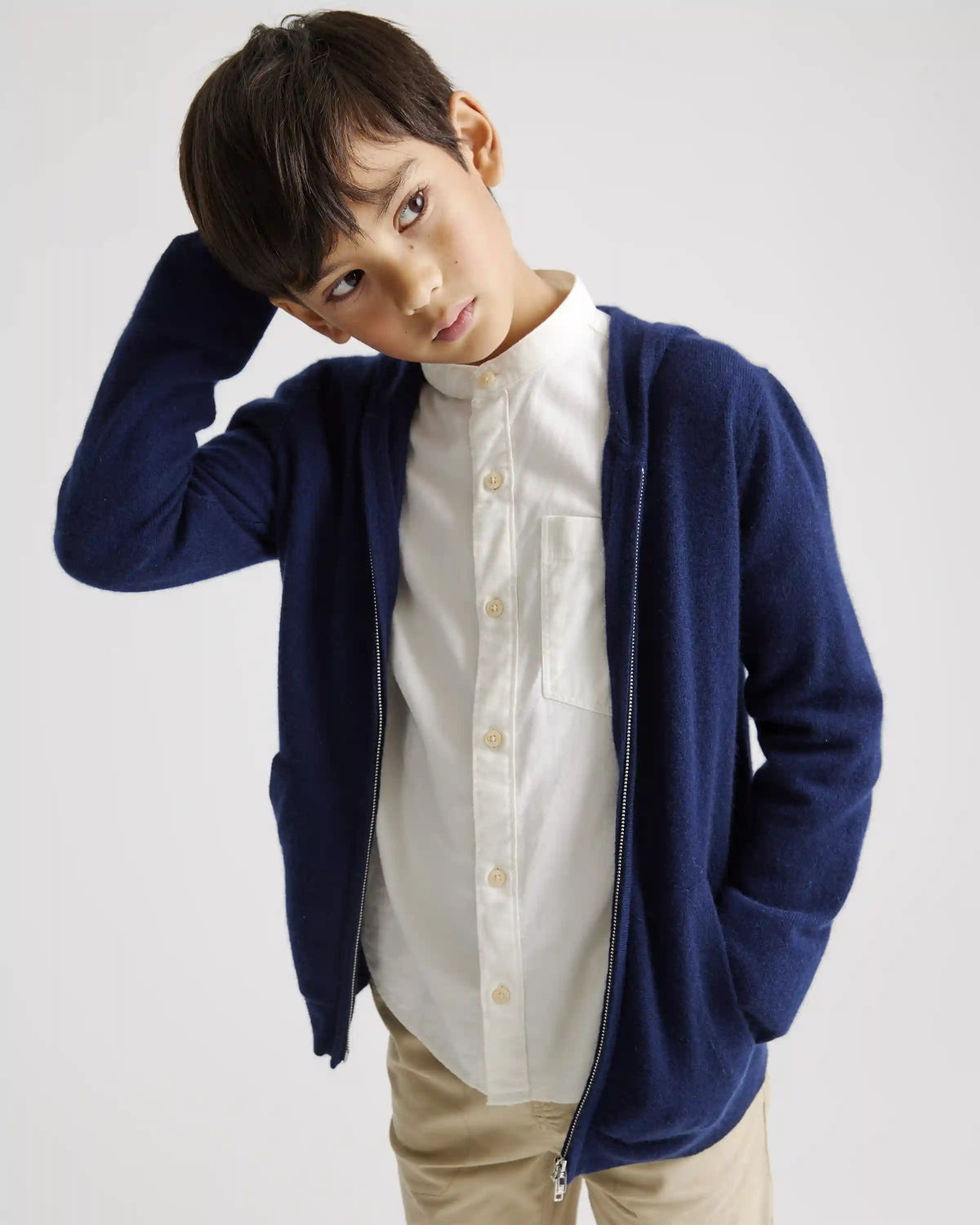 Washable Cashmere Full Zip Hoodie