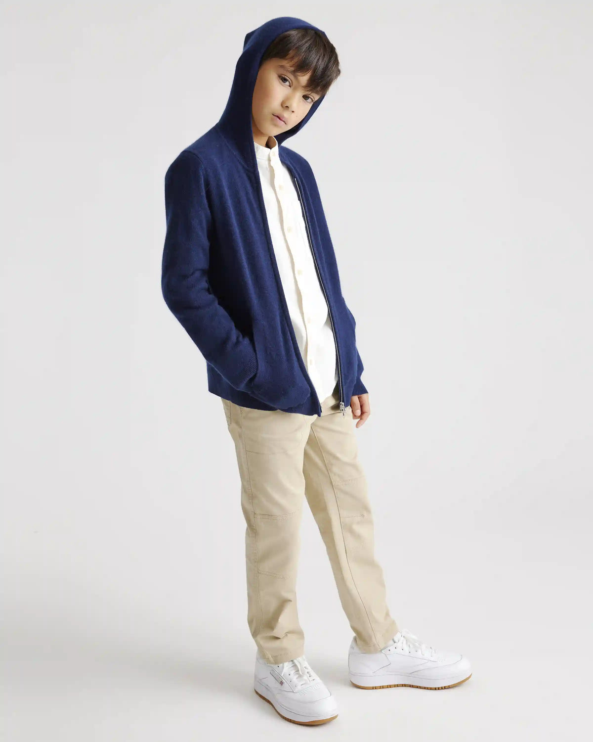 Washable Cashmere Full Zip Hoodie
