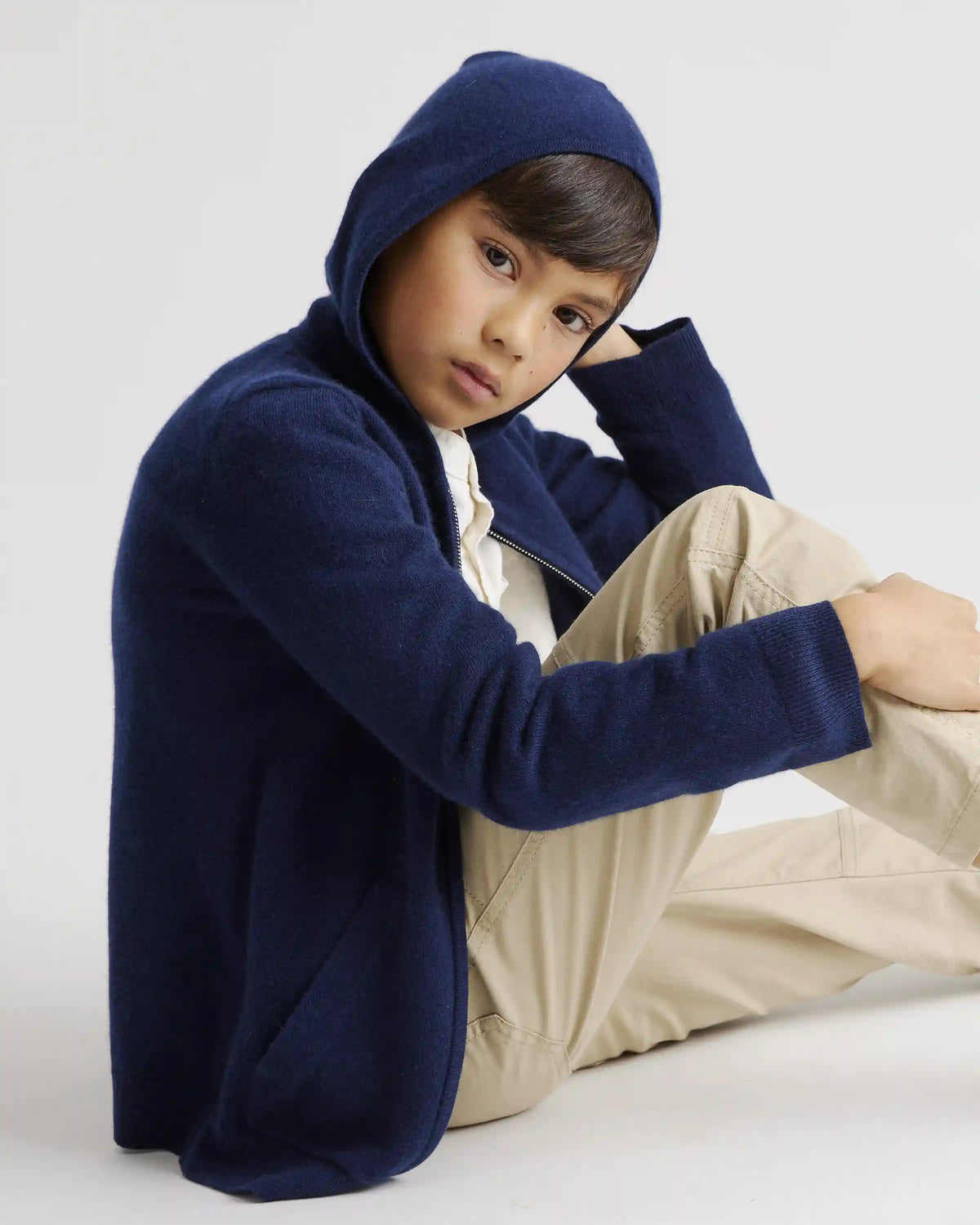 Washable Cashmere Full Zip Hoodie