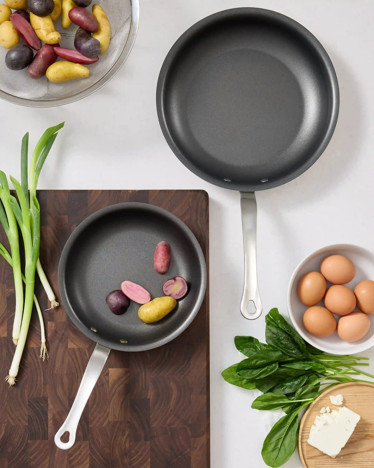 5-Ply Stainless Steel Nonstick Cookware: 2-Piece Frying Pan Set: 8" & 10"