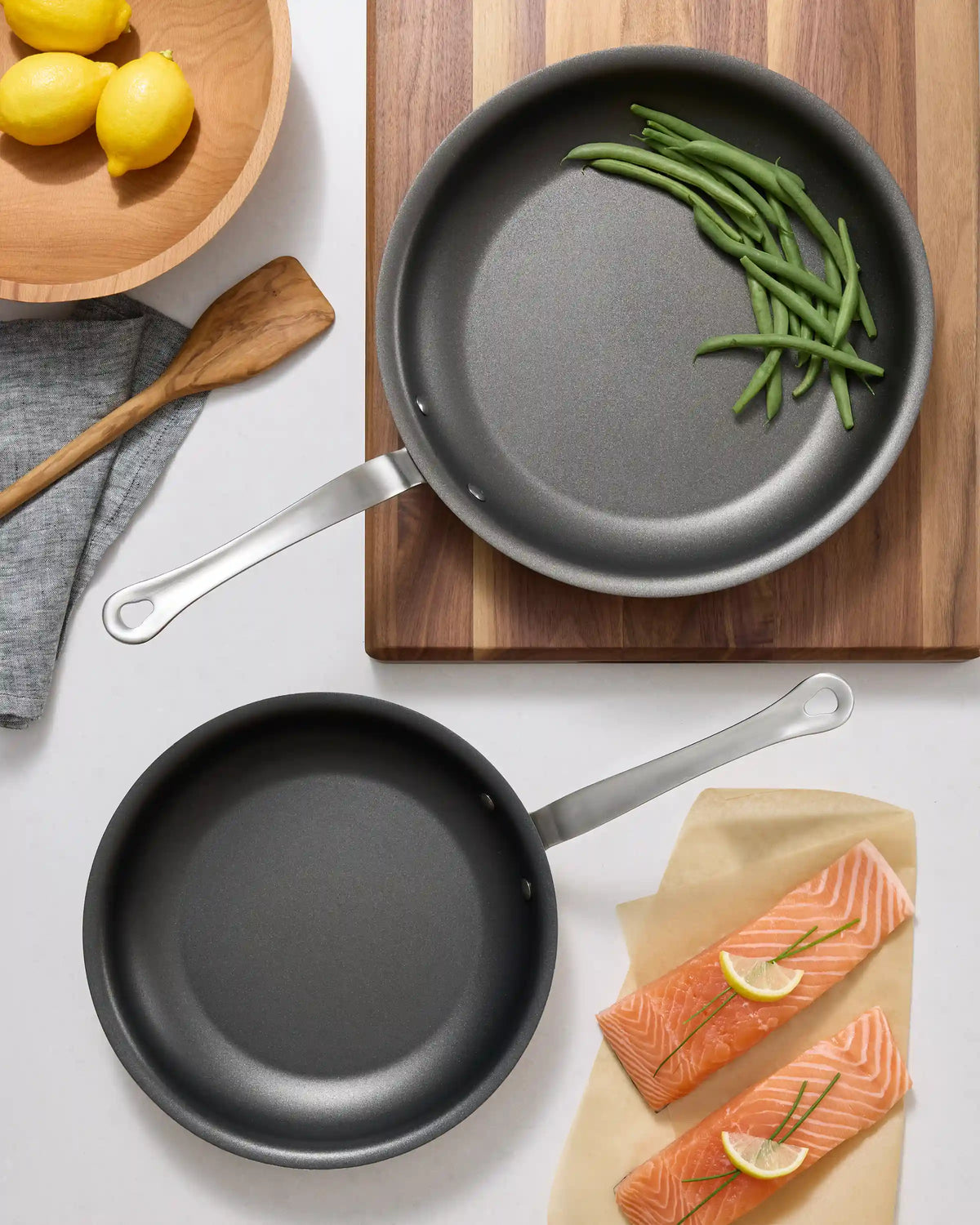 5-Ply Stainless Steel Nonstick Cookware: 2-Piece Frying Pan Set: 10" & 12"