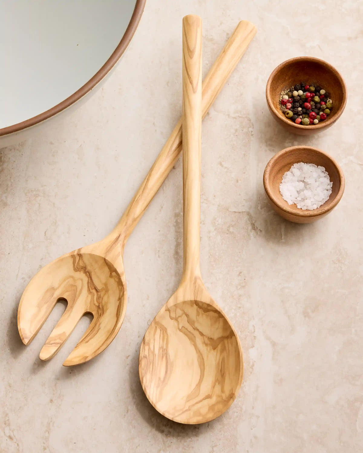 Italian Olivewood Salad Servers, Set of 2