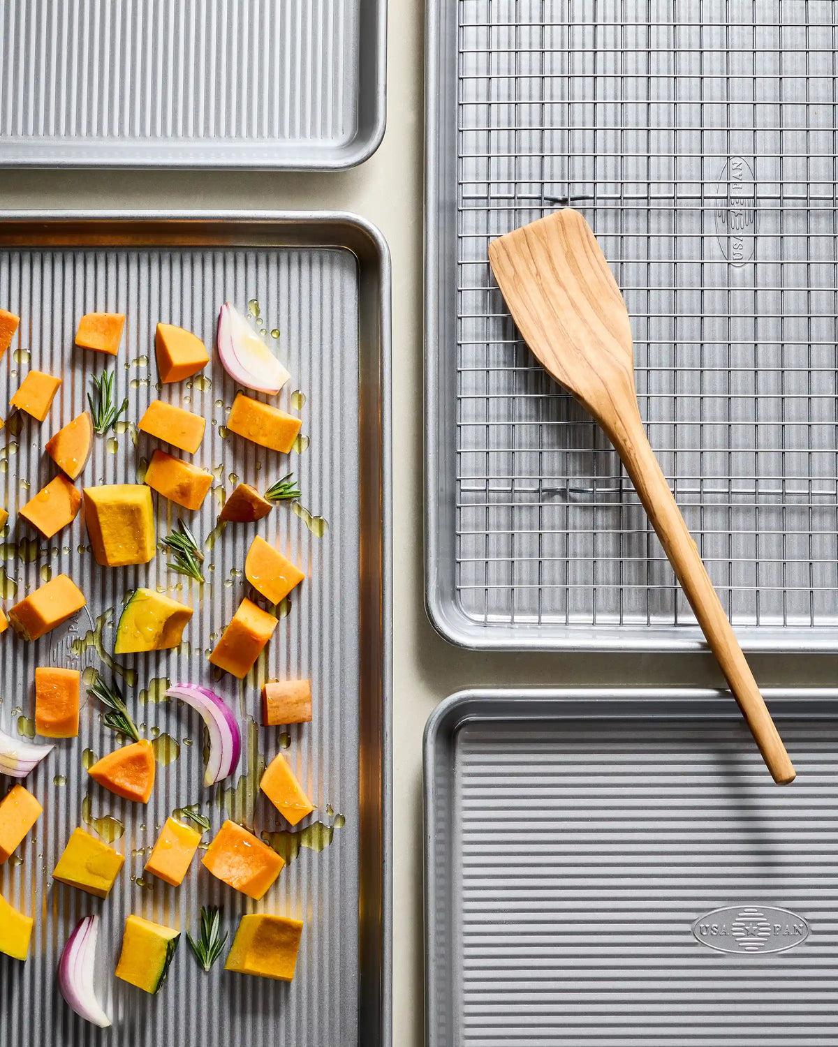 5-Pc Nonstick Steel Baking Sheet Set by USA Pan