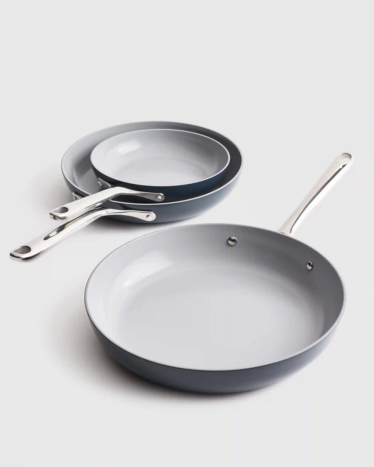 Ceramic Nonstick Frying Pan Set: 8", 10" & 12"