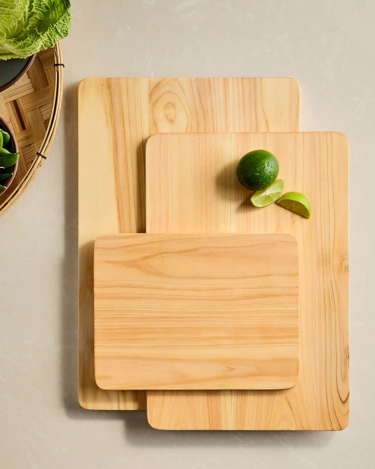 Hinoki Wood Cutting Boards, Set of 3