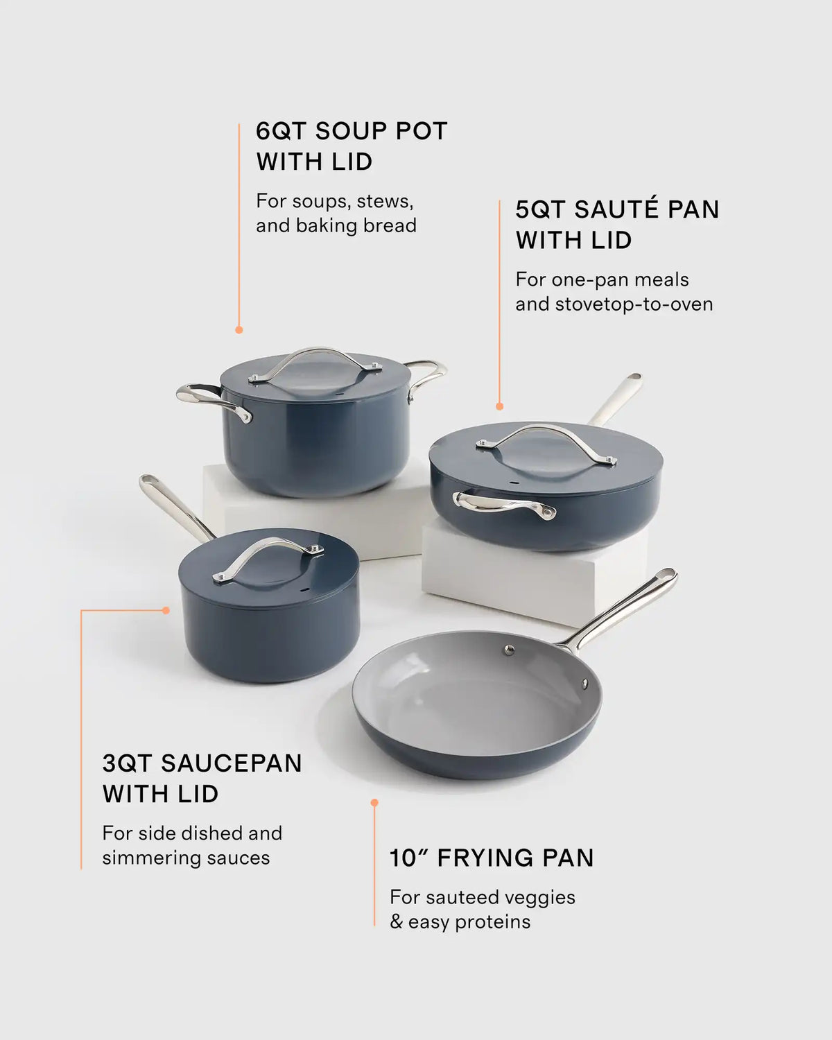 Ceramic Nonstick 7pc Cookware Set