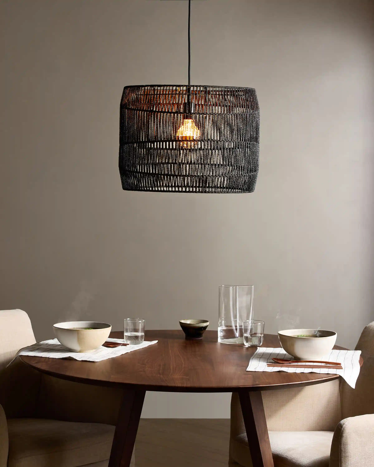 Woven Rope Drum Pendant Light