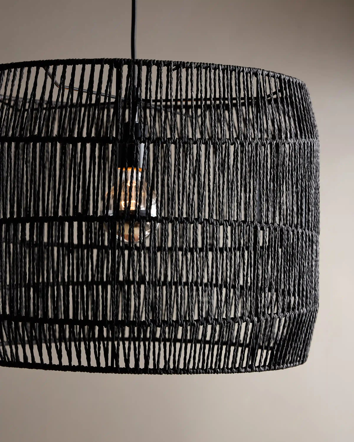 Woven Rope Drum Pendant Light