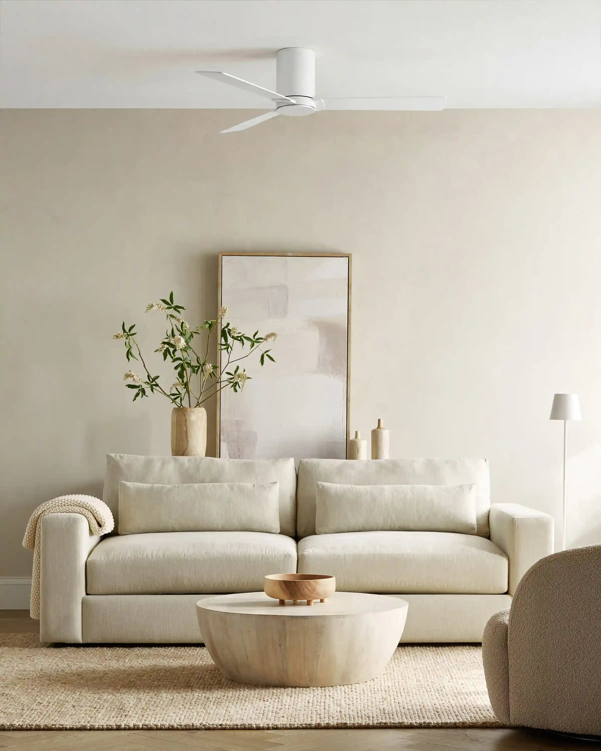 Minimalist Hugger Wood Blade Ceiling Fan