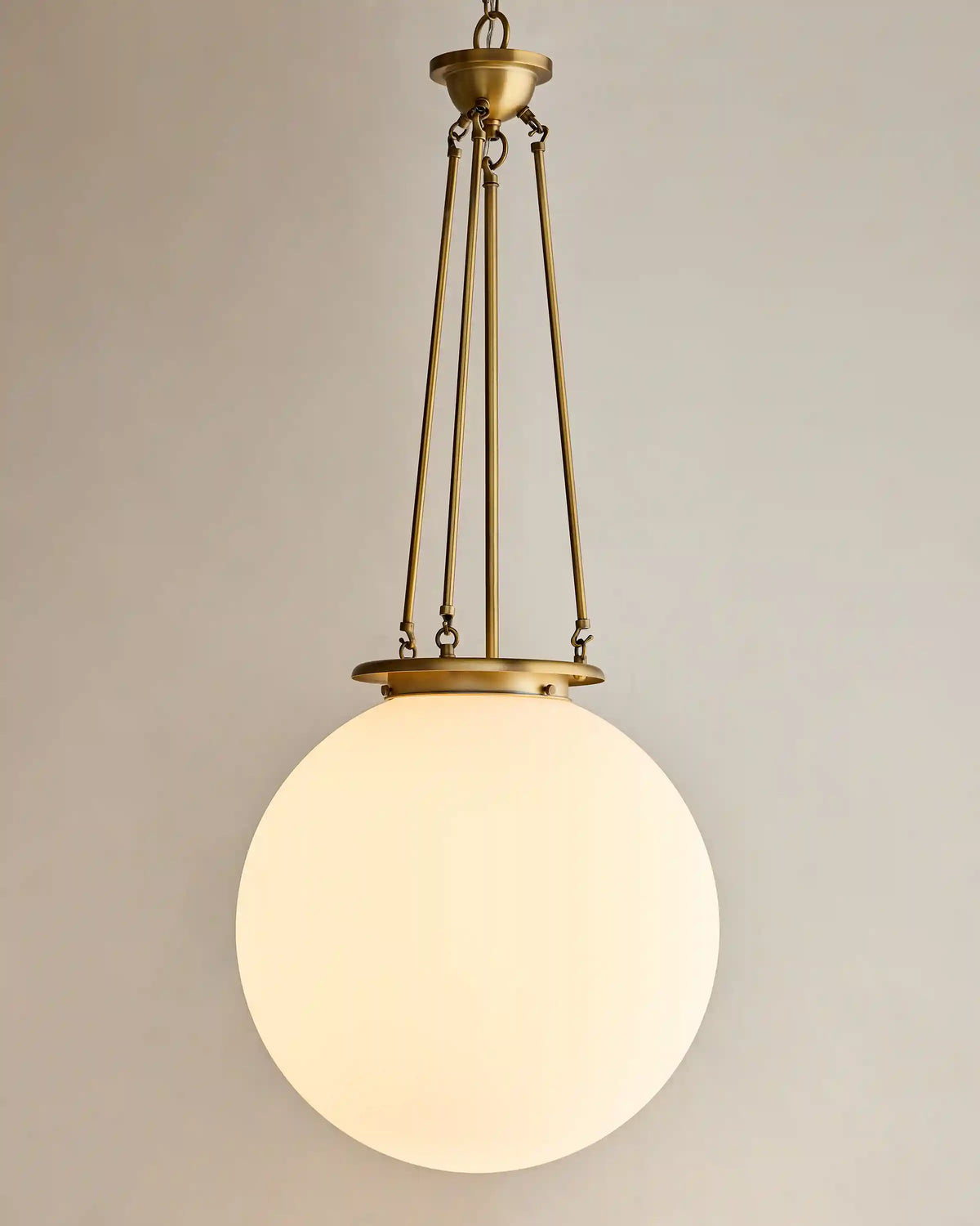 Antiqued Steel and Glass Globe Pendant Light