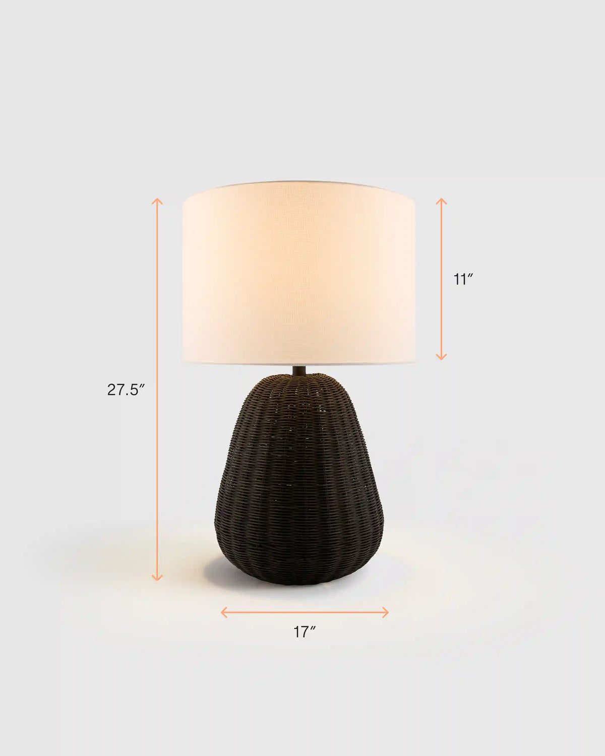 Natural Rattan Table Lamp with Linen Shade