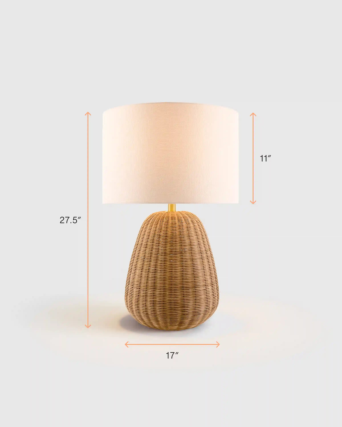 Natural Rattan Table Lamp with Linen Shade