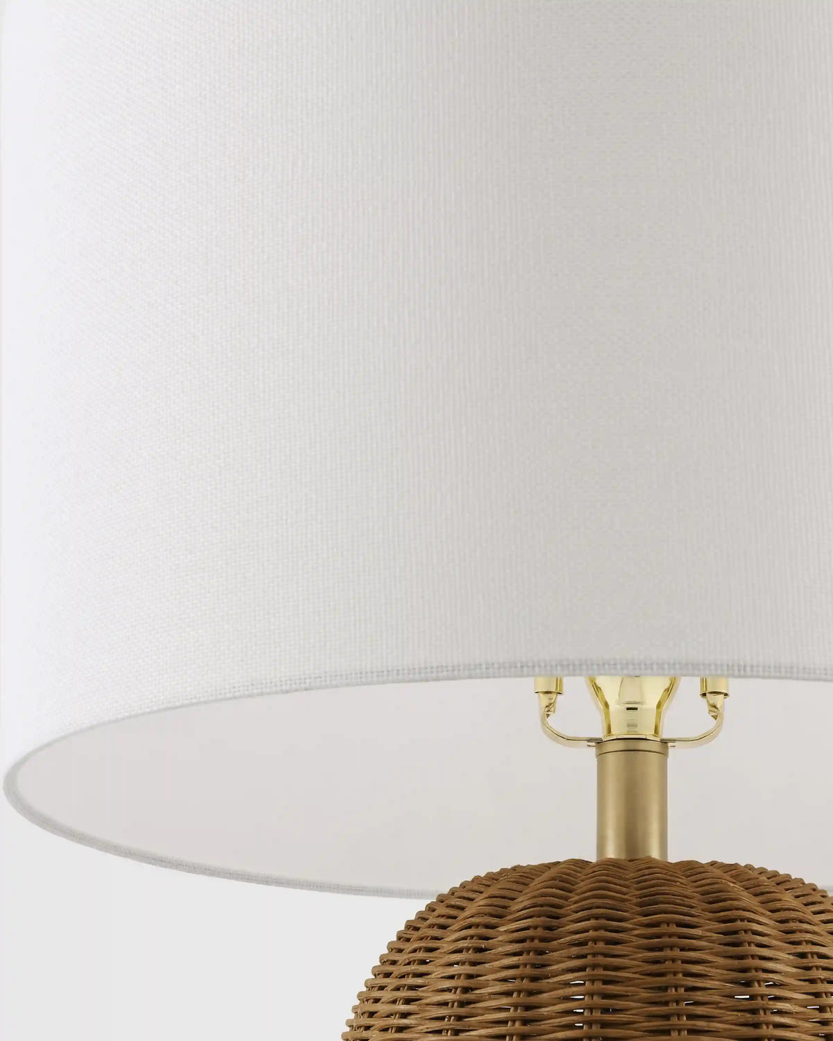 Natural Rattan Table Lamp with Linen Shade