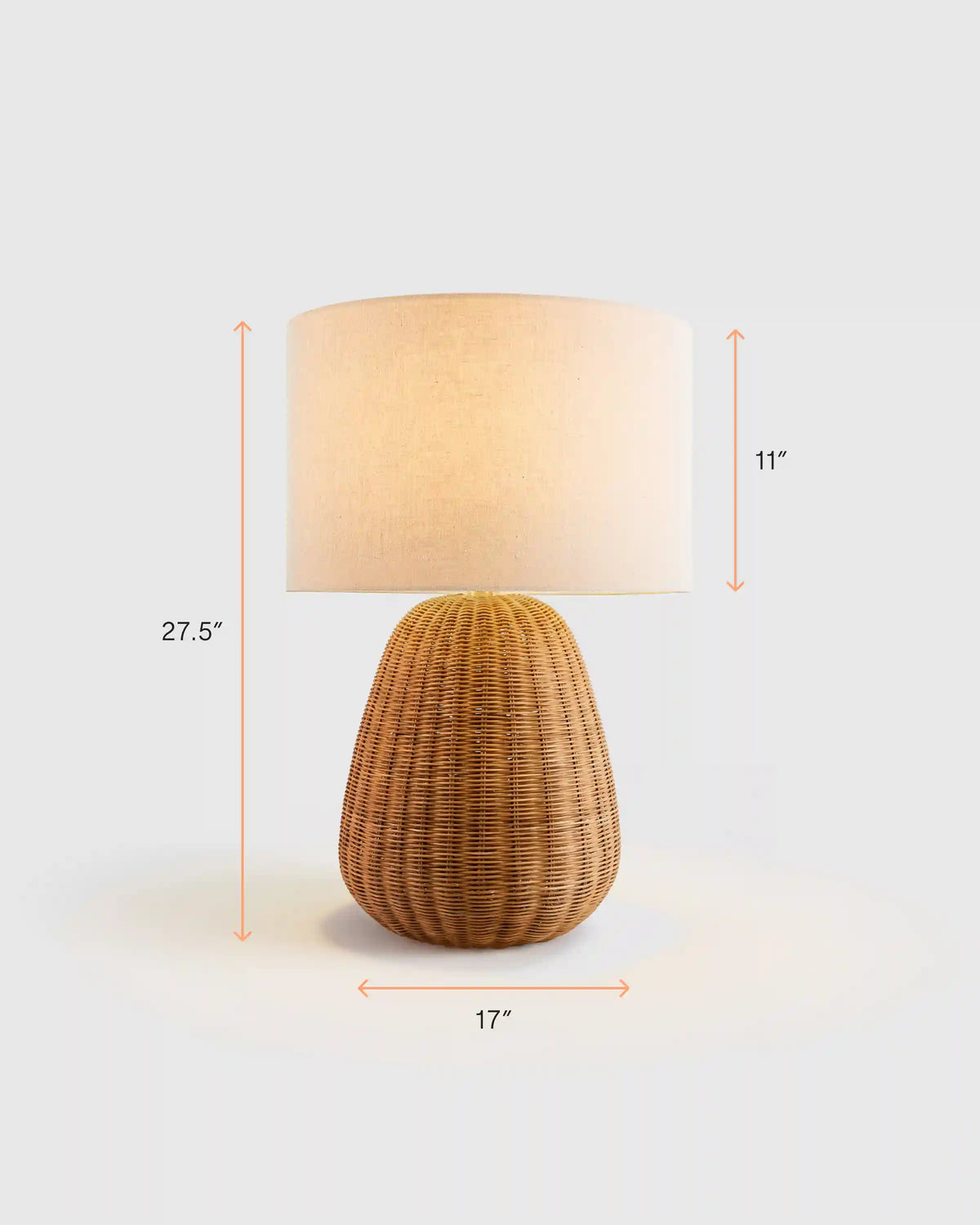 Natural Rattan Table Lamp with Linen Shade