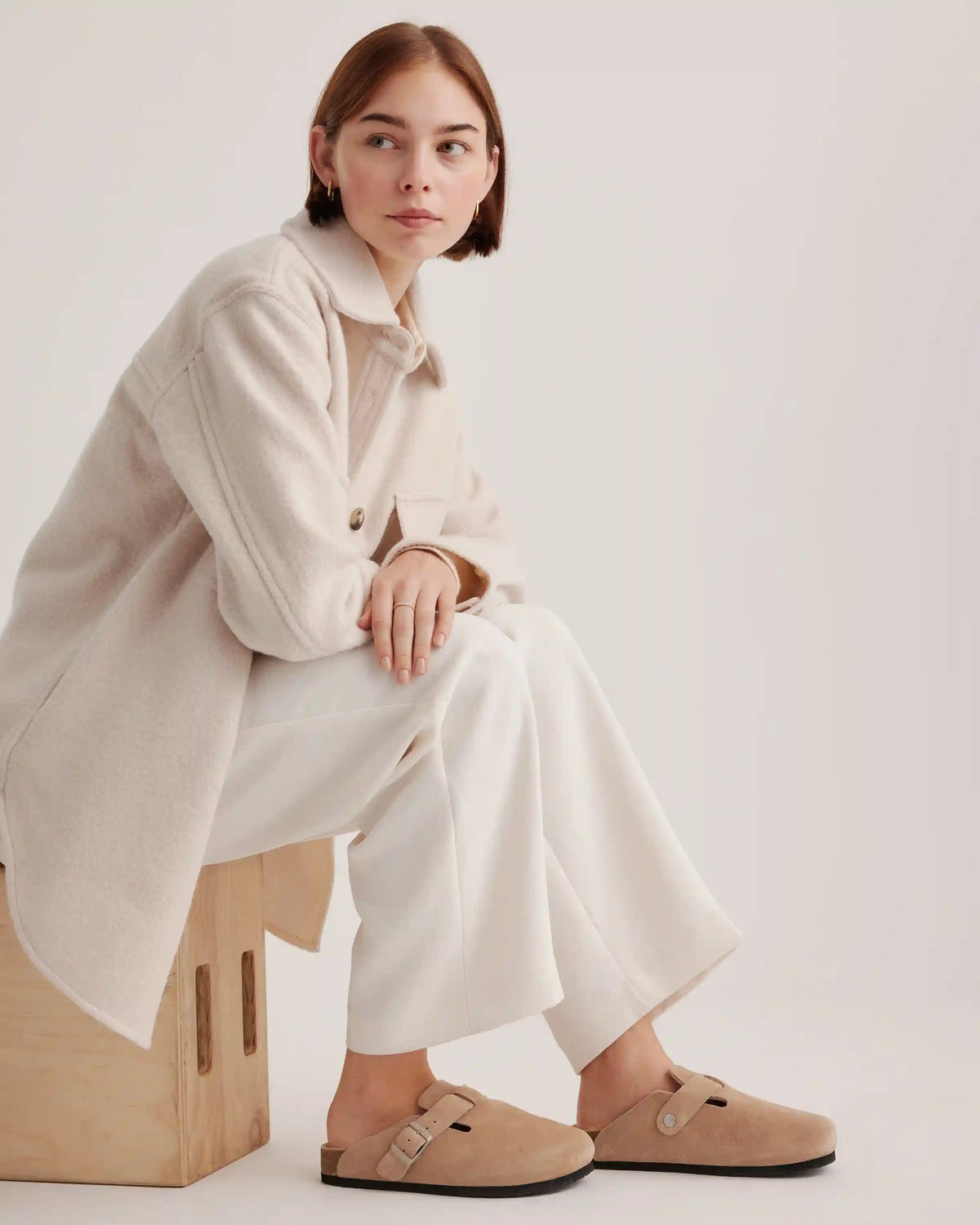 Water Repellent Suede Clog Mule