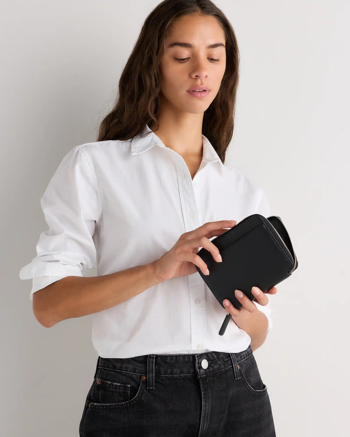 Nappa Leather RFID Zip Travel Wallet