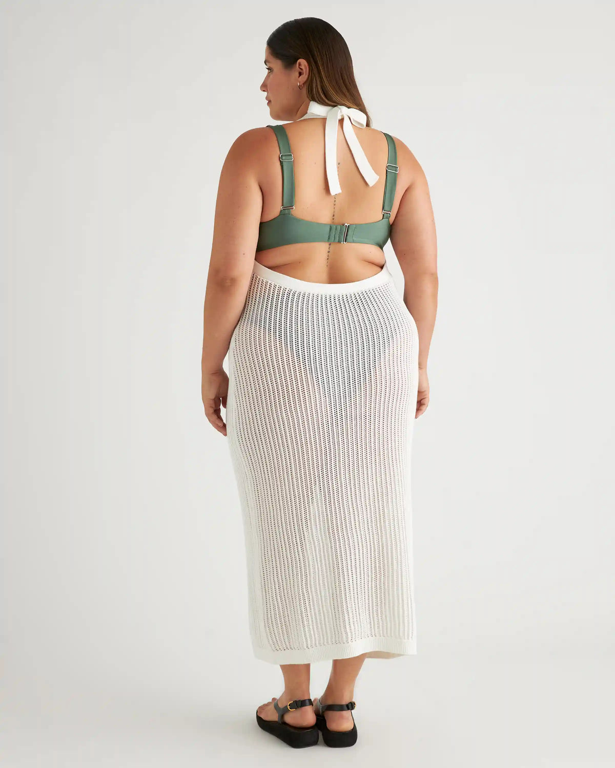 100% Organic Cotton Open-Knit Cover-Up Maxi Dress