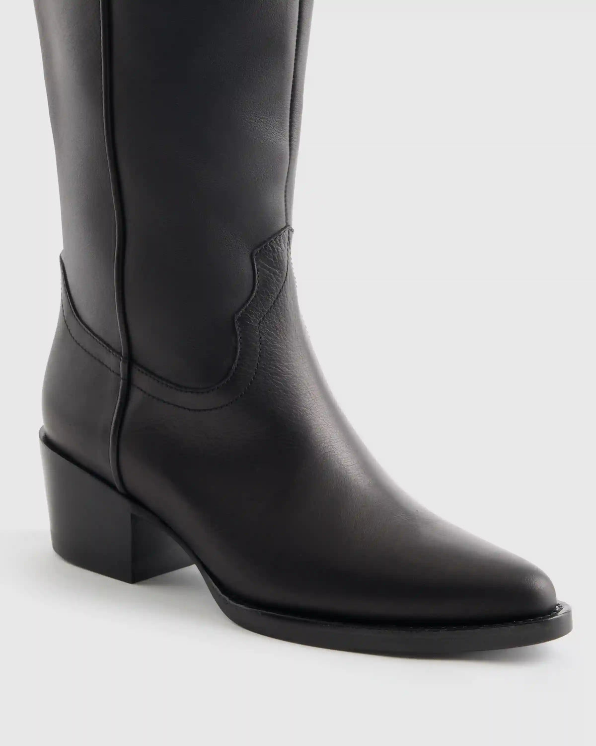 Italian Leather Tall Western Boots