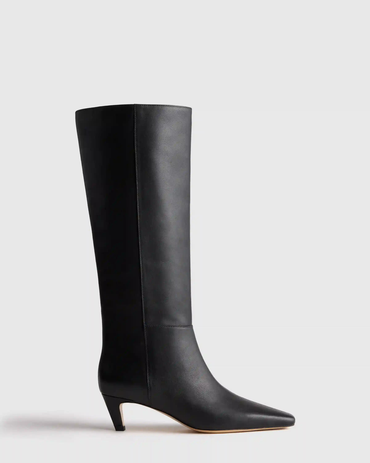 Italian Leather Tall Kitten Heel Boots
