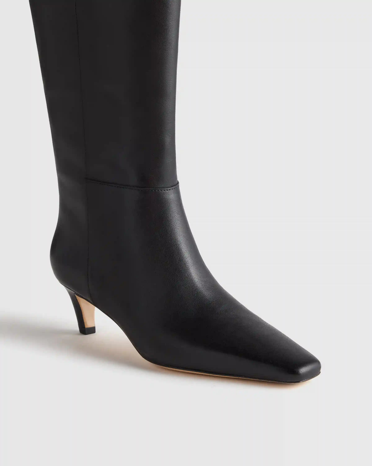 Italian Leather Tall Kitten Heel Boots