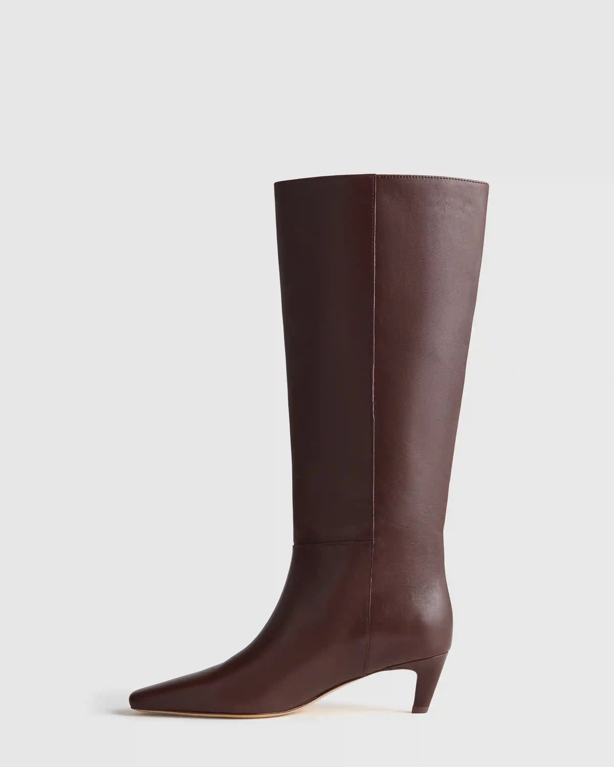 Italian Leather Tall Kitten Heel Boots