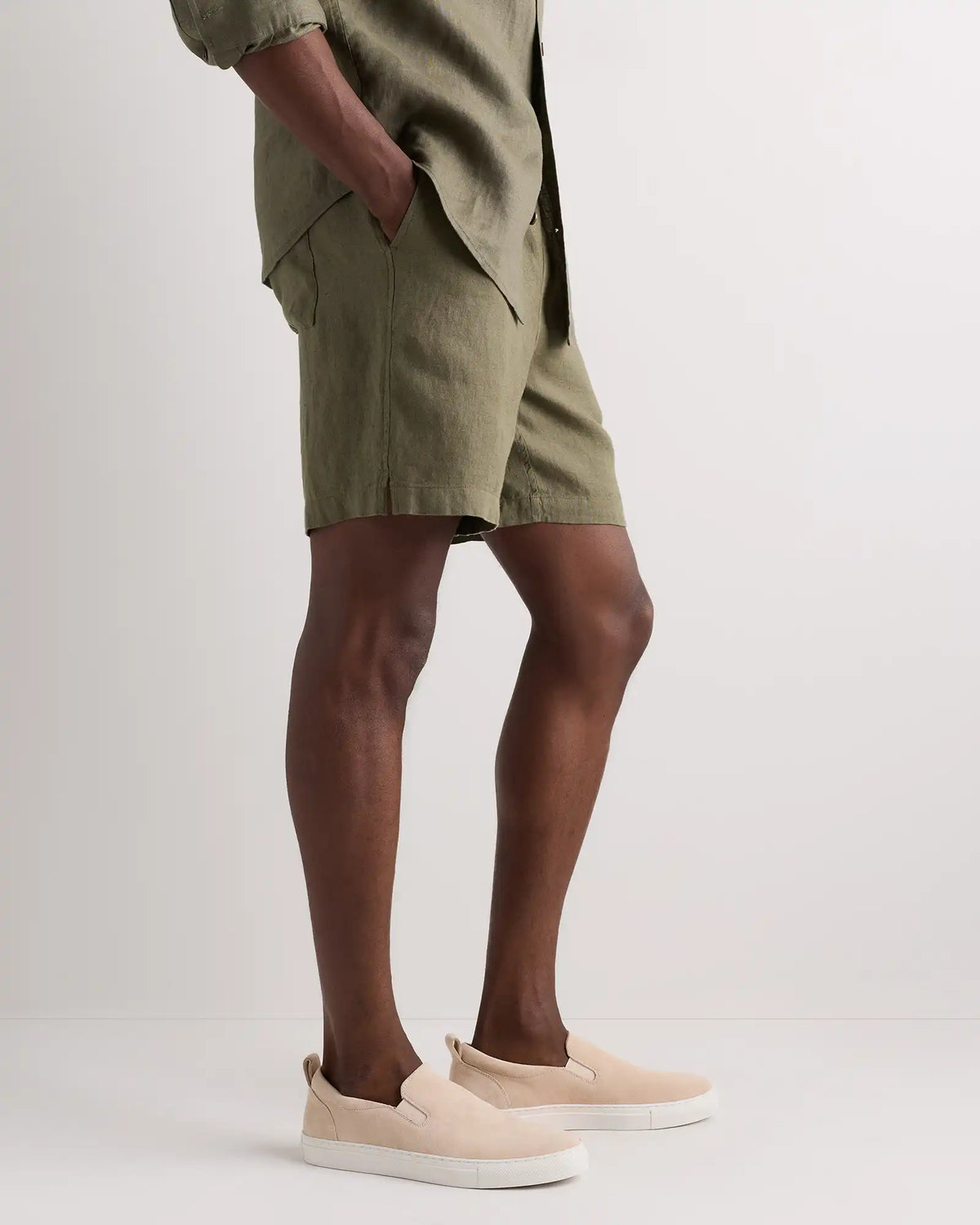 Italian Calfskin Suede Slip-On Sneaker